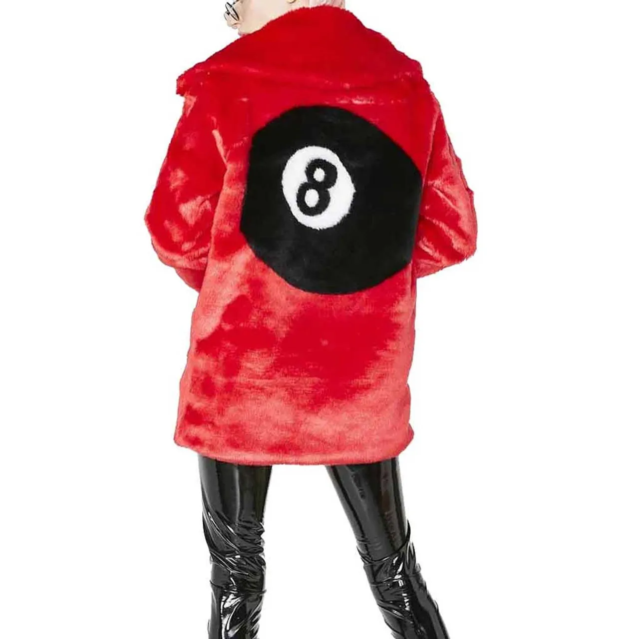 8 Ball Red Fur Jacket