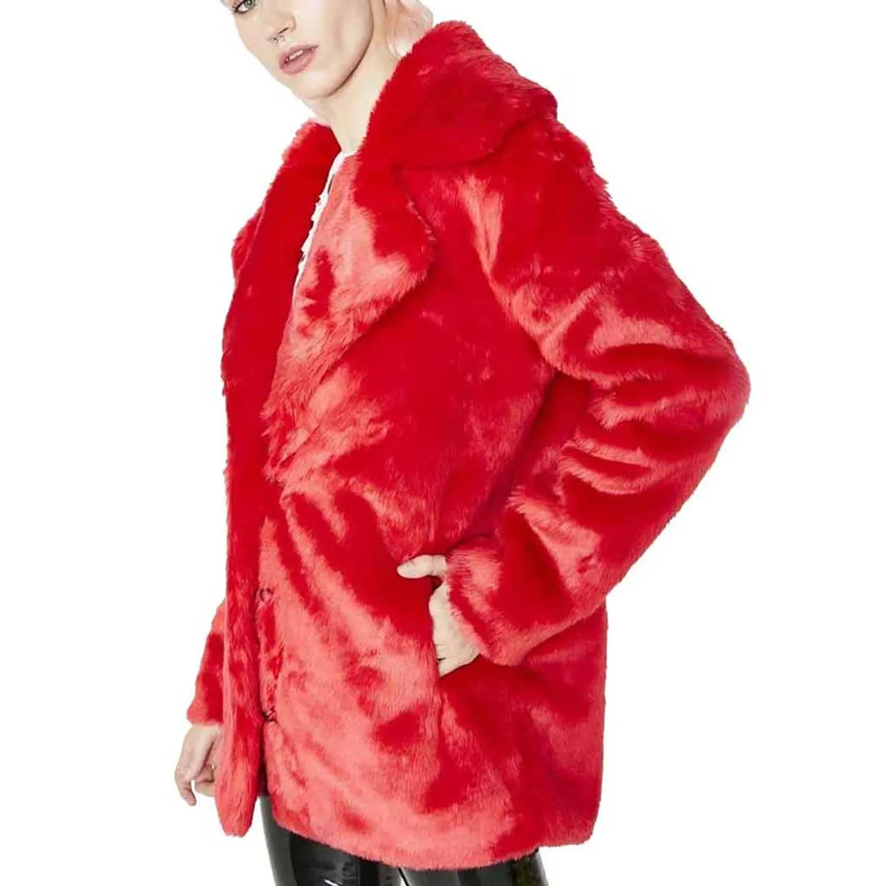 8 Ball Red Fur Jacket