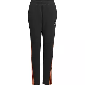 adidas 3 Stripes DoubleKnit Tapered Junior Training Pants - Black