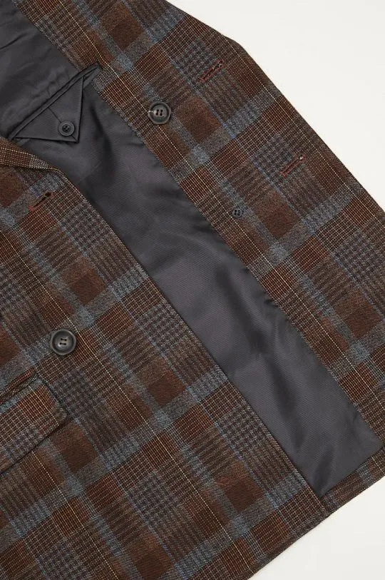 Andersson Bell wool blazer Soe Check Wrap Double Breasted Jacket brown color awa628m