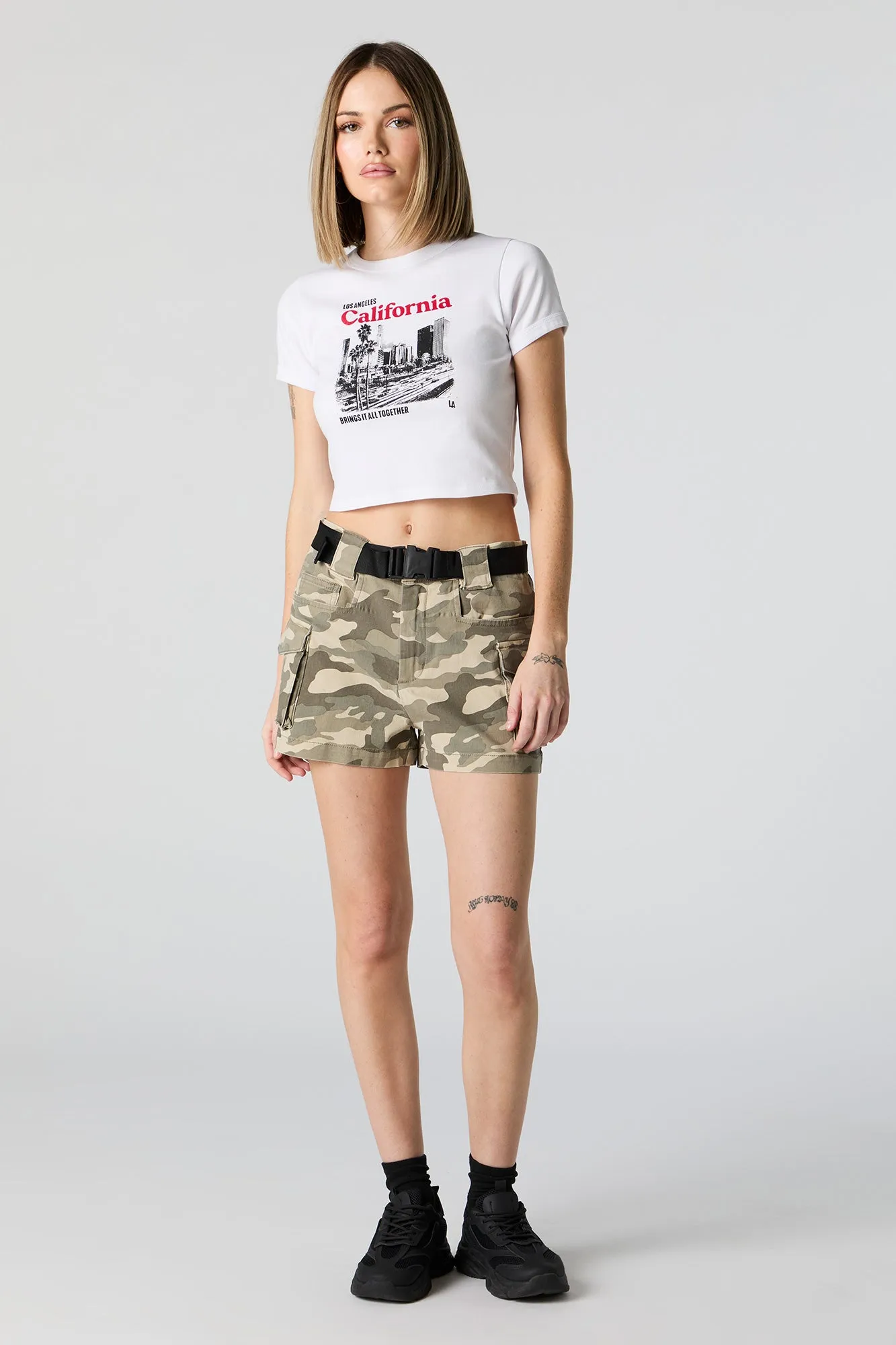 Camo Belted Cargo Short