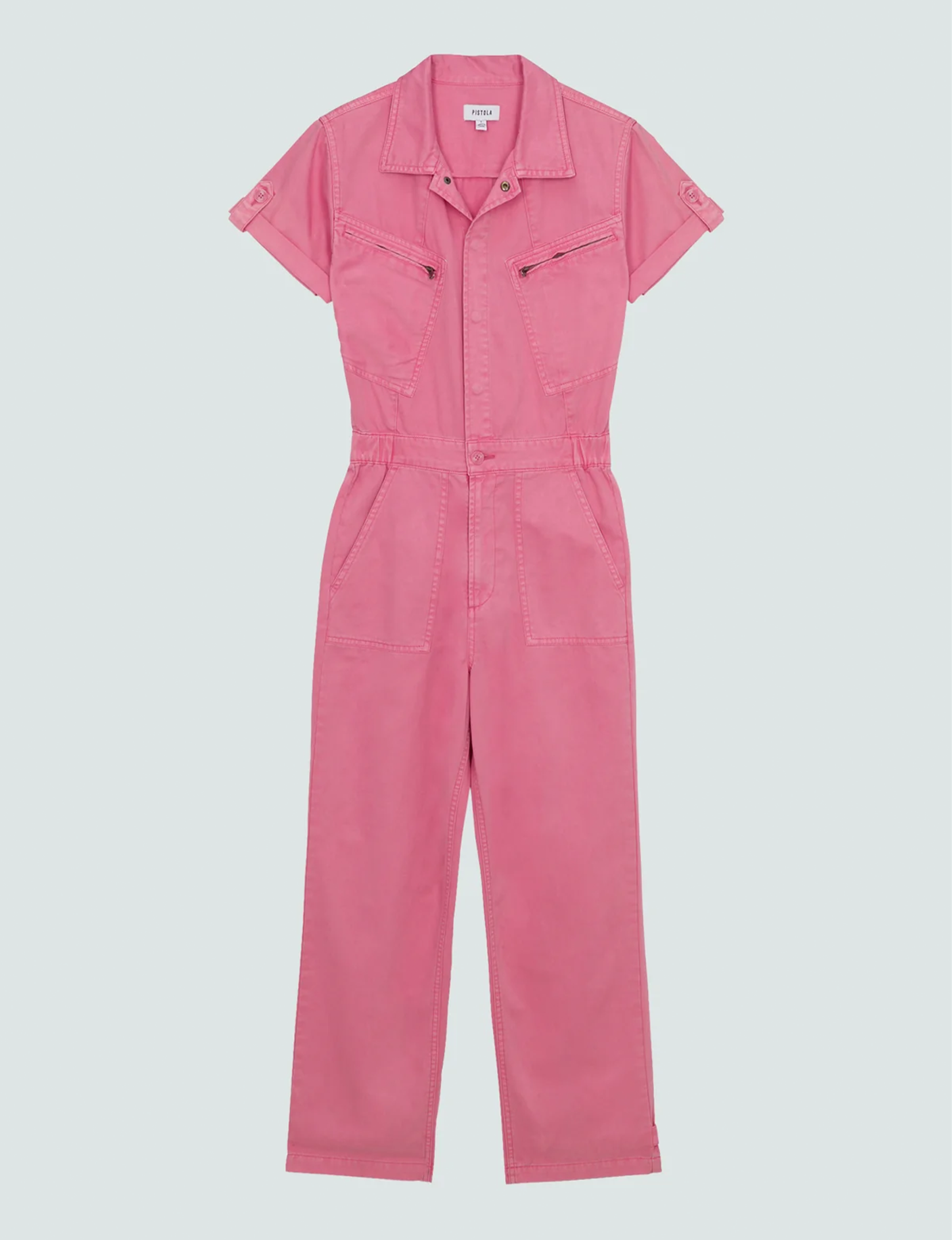 Campbell Aviator Jumpsuit, Peony Pink