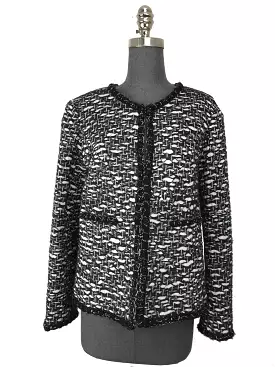 Chanel Wool Jacquard Jewel Neckline Jacket Size M