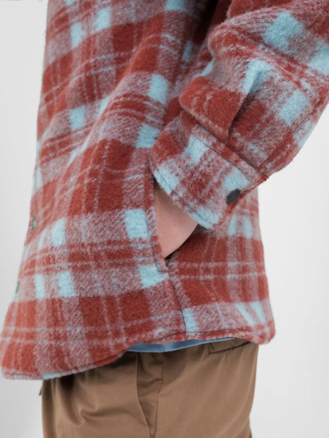 CHEQUERED WOOL SHIRT JACKET