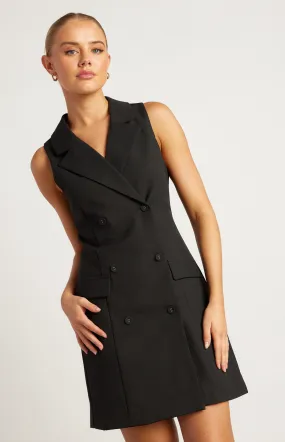 Double Breasted Front Pocket Detail Blazer Dress (WDR751B)