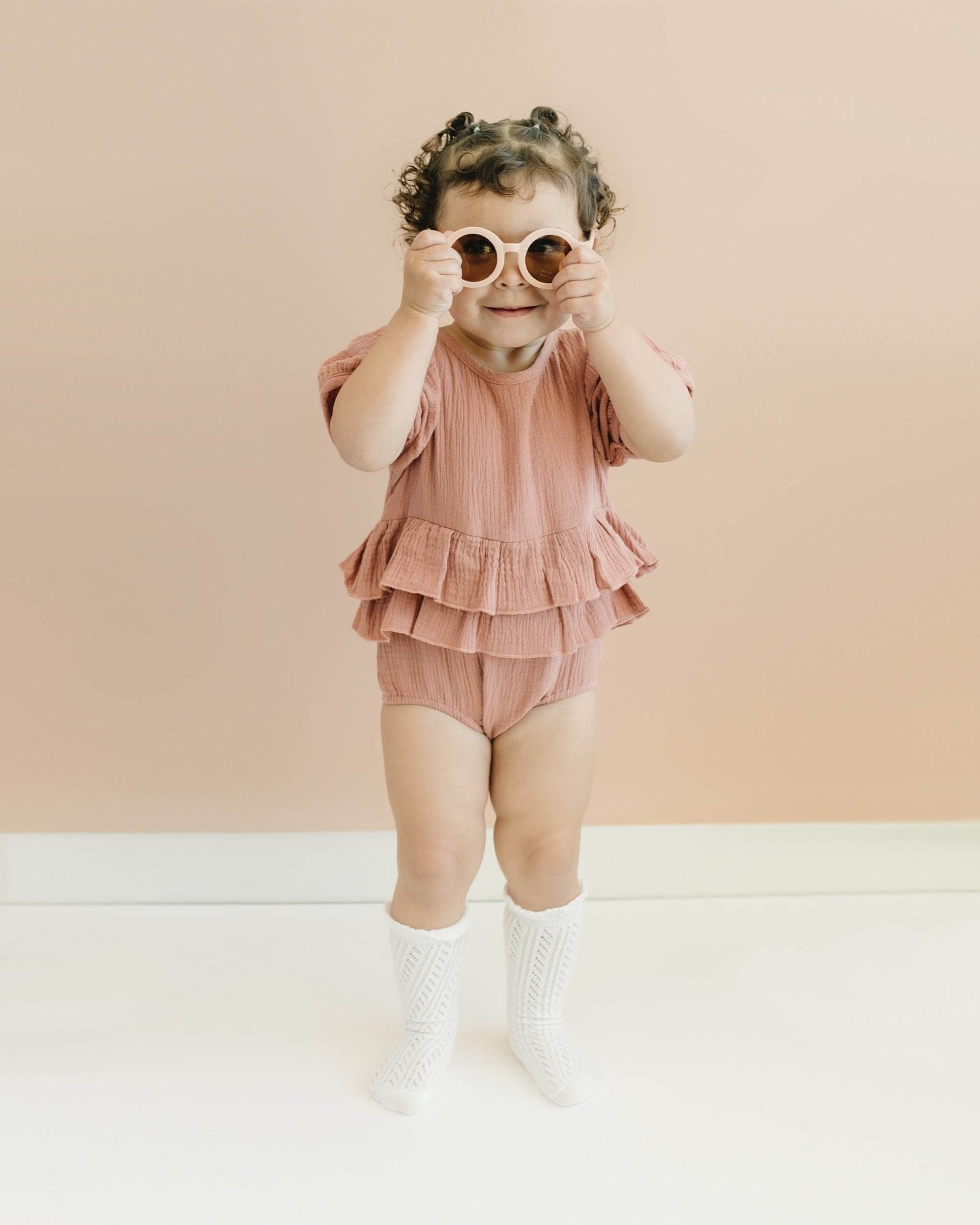 Double Ruffle Muslin Romper