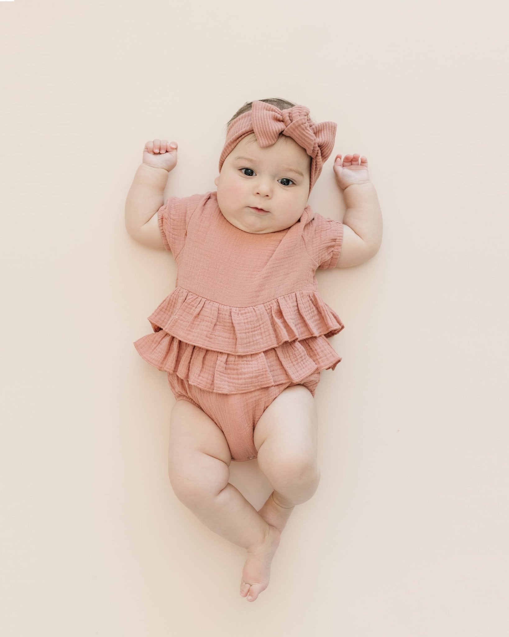 Double Ruffle Muslin Romper