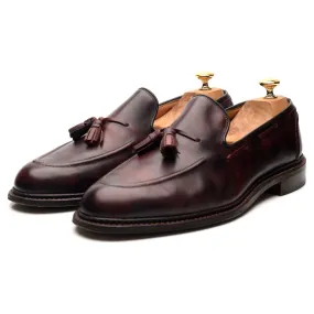 'Elton' Burgundy Museum Leather Tassel Loafers UK 11