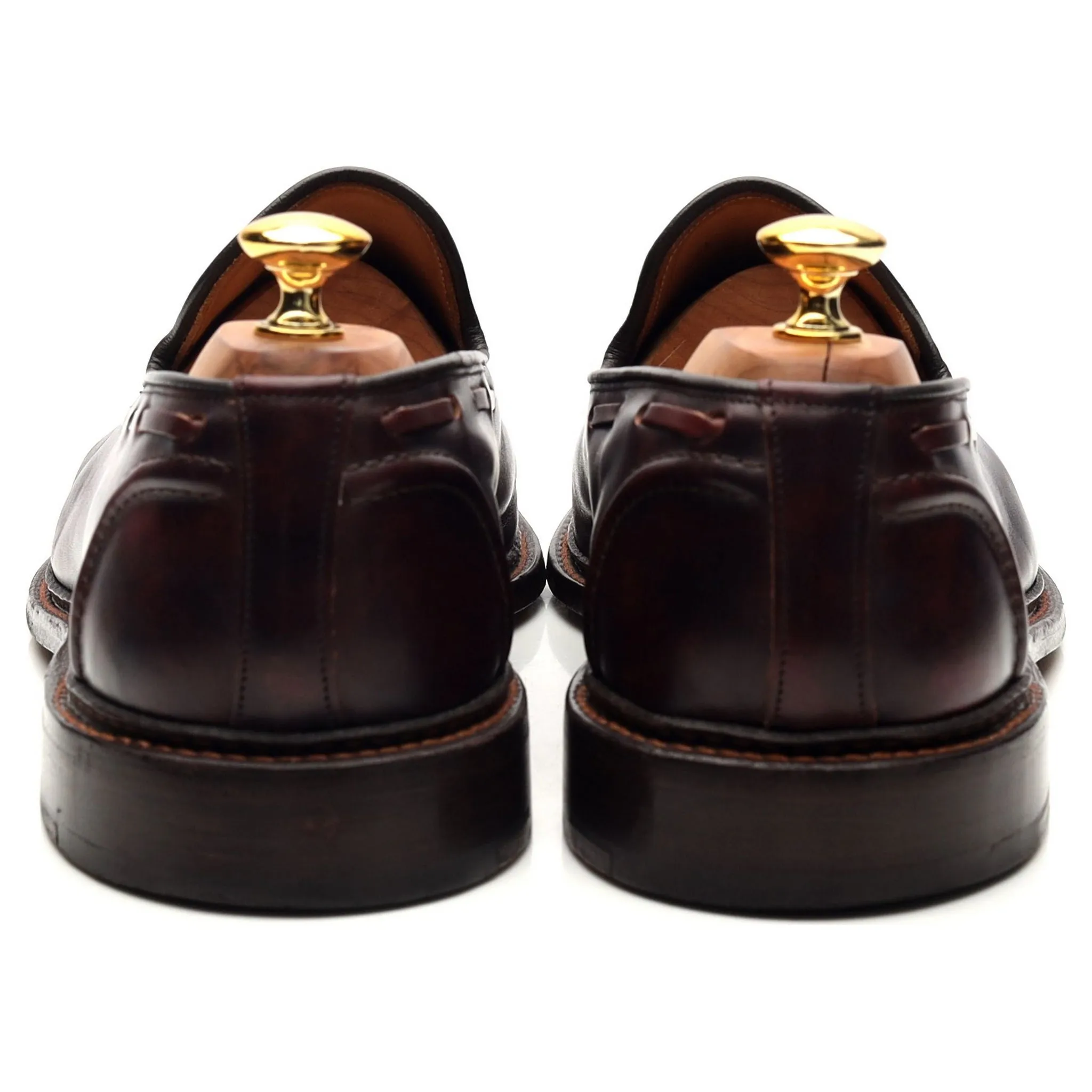 'Elton' Burgundy Museum Leather Tassel Loafers UK 11