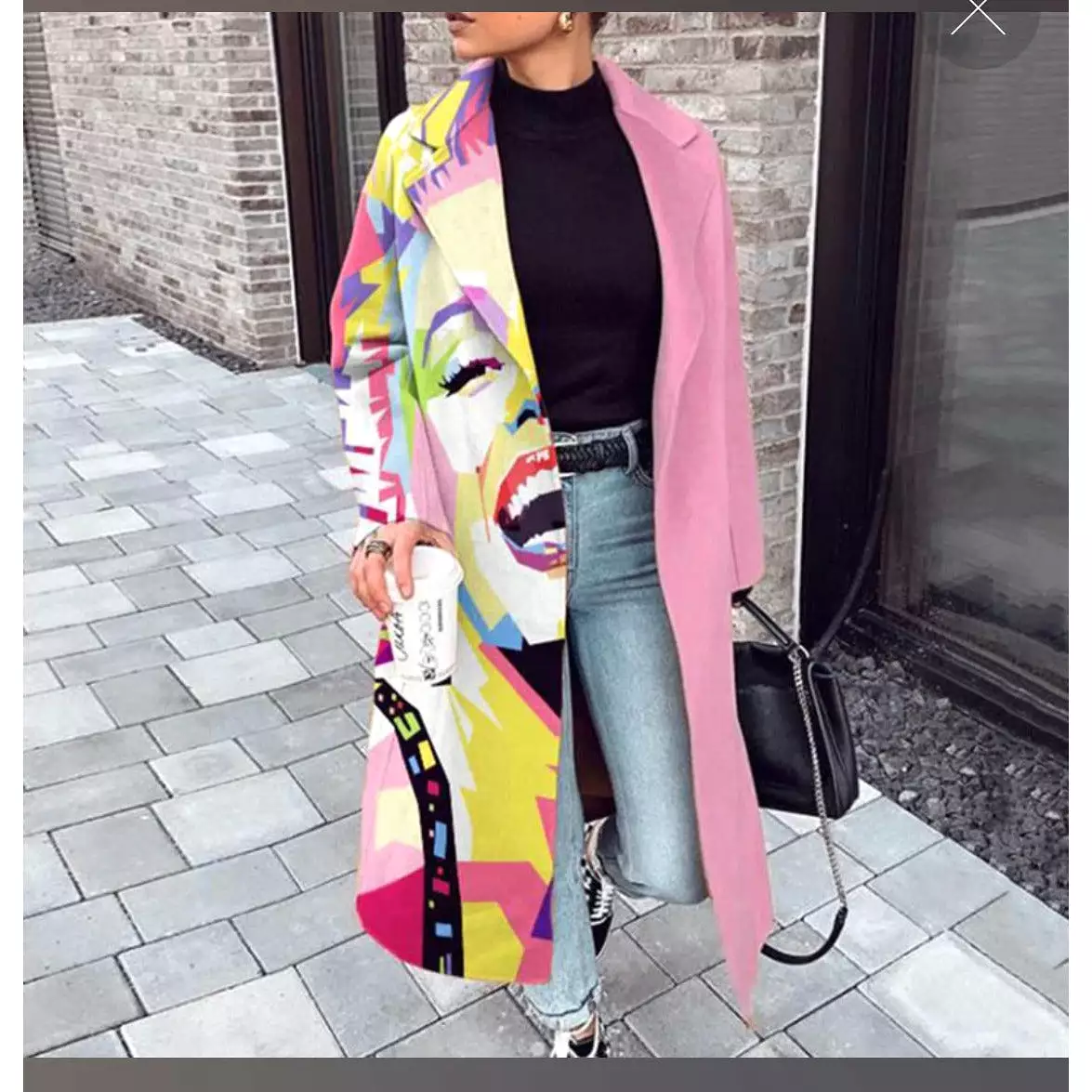 Fall Winter Elegant Lapel Collar Button Long Jacket