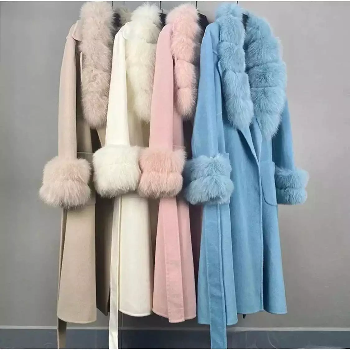 Fox Fur Collar Wool Jackets