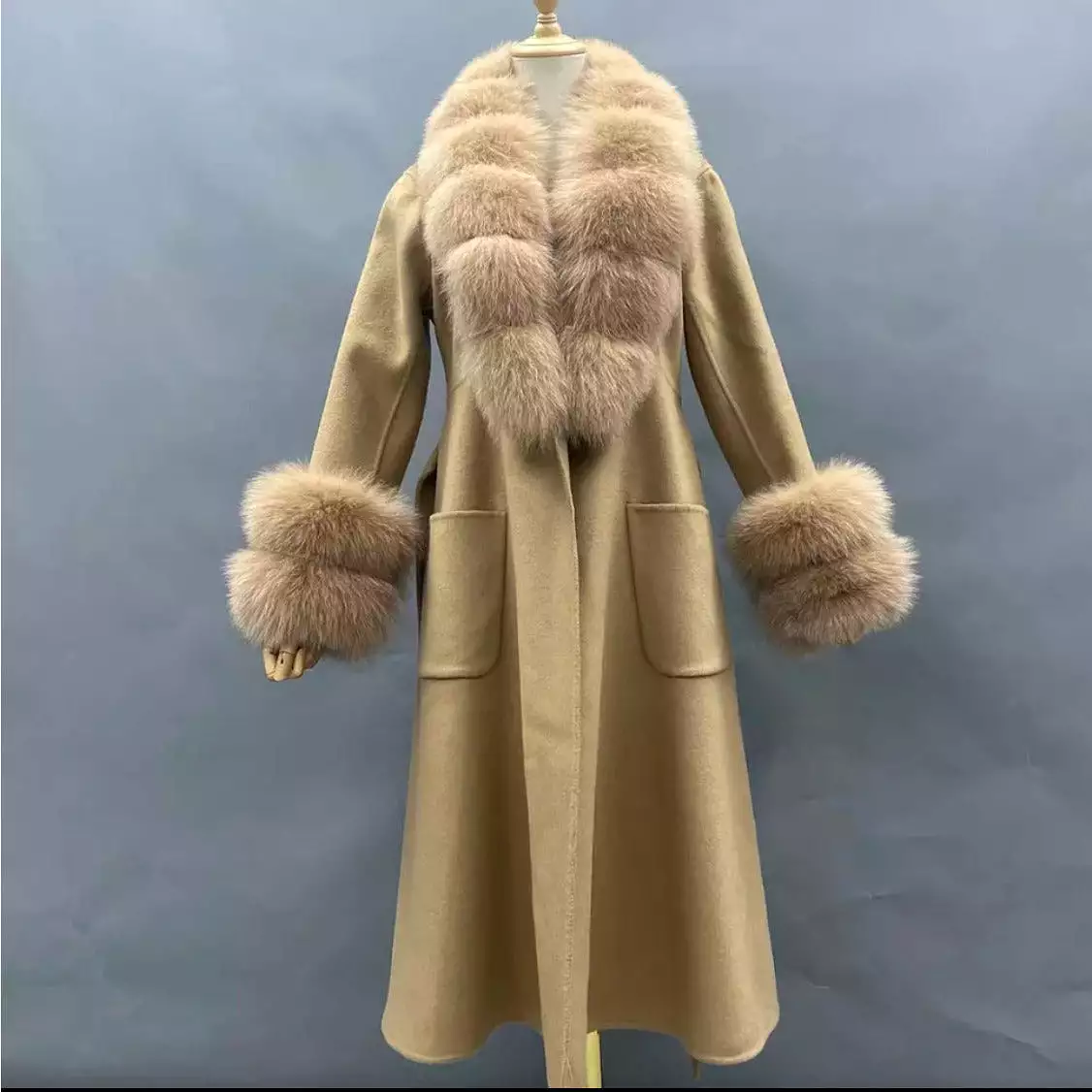 Fox Fur Collar Wool Jackets