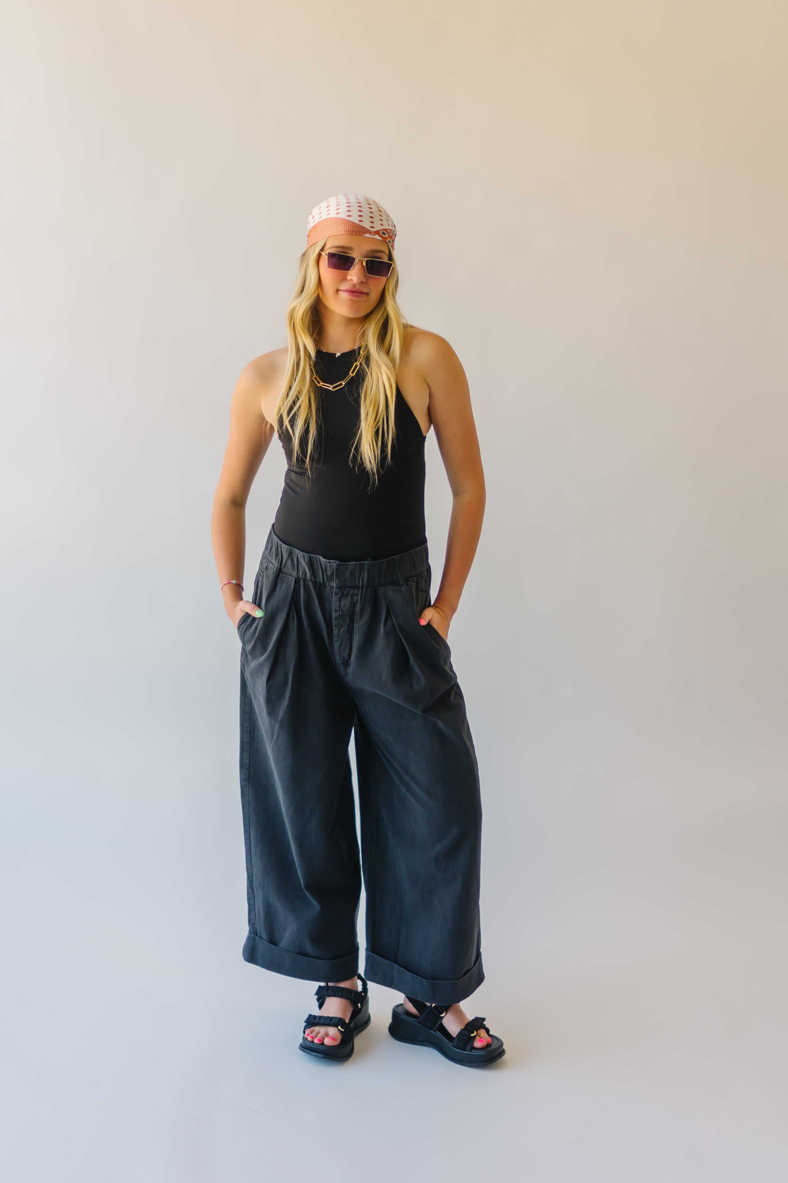 Free People: After Love Cuff Pants in Black