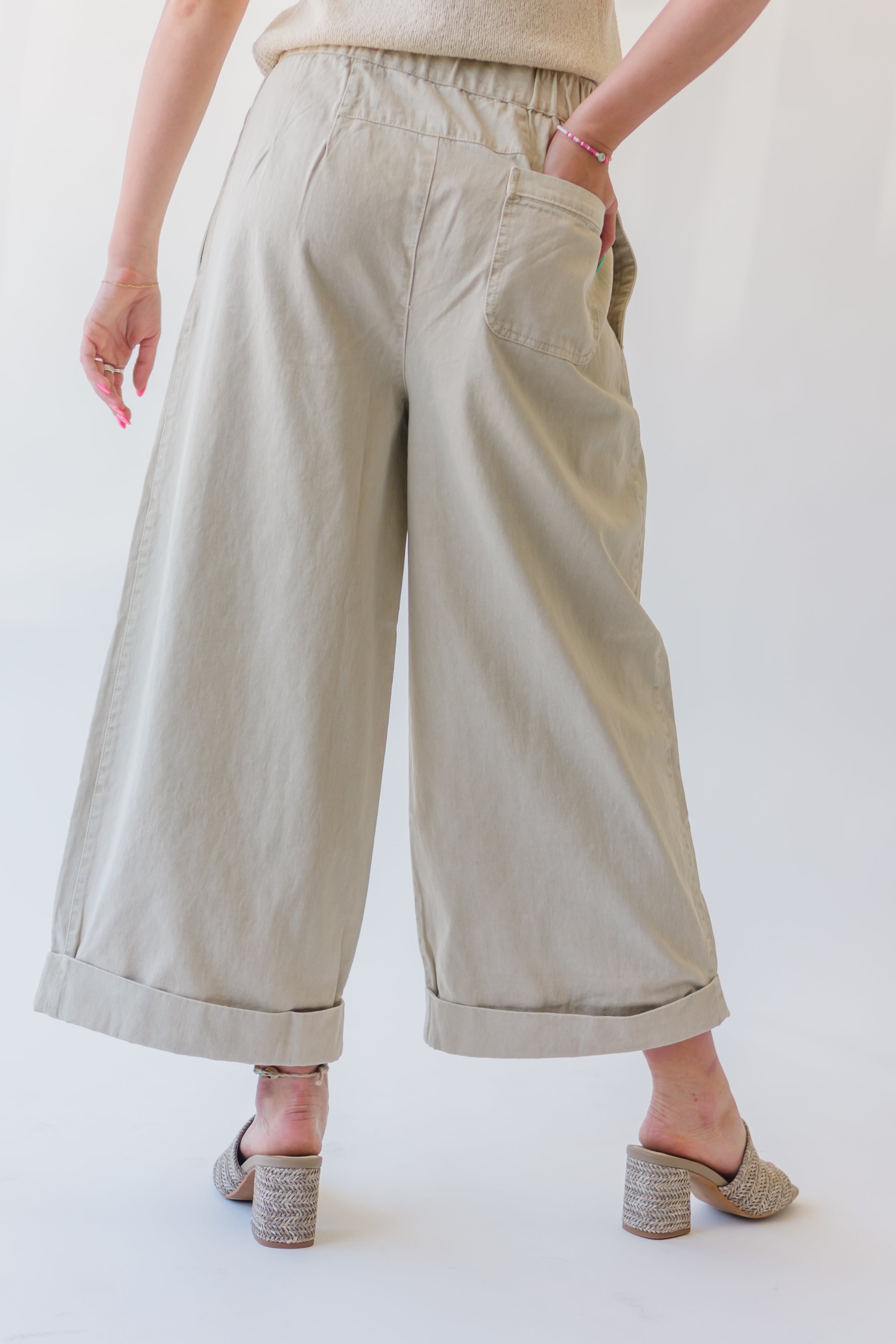 Free People: After Love Cuff Pants in Sandshell