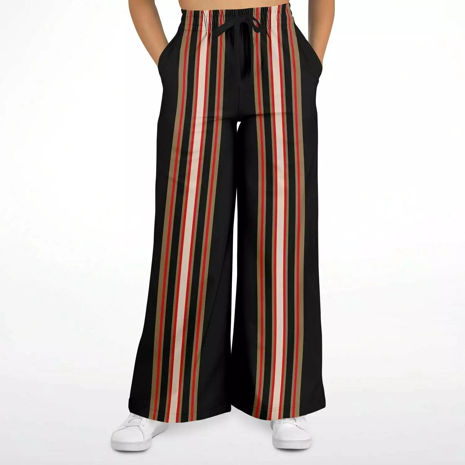 Gold Line Black Eco-Poly Stretchy Phat Bellbottoms