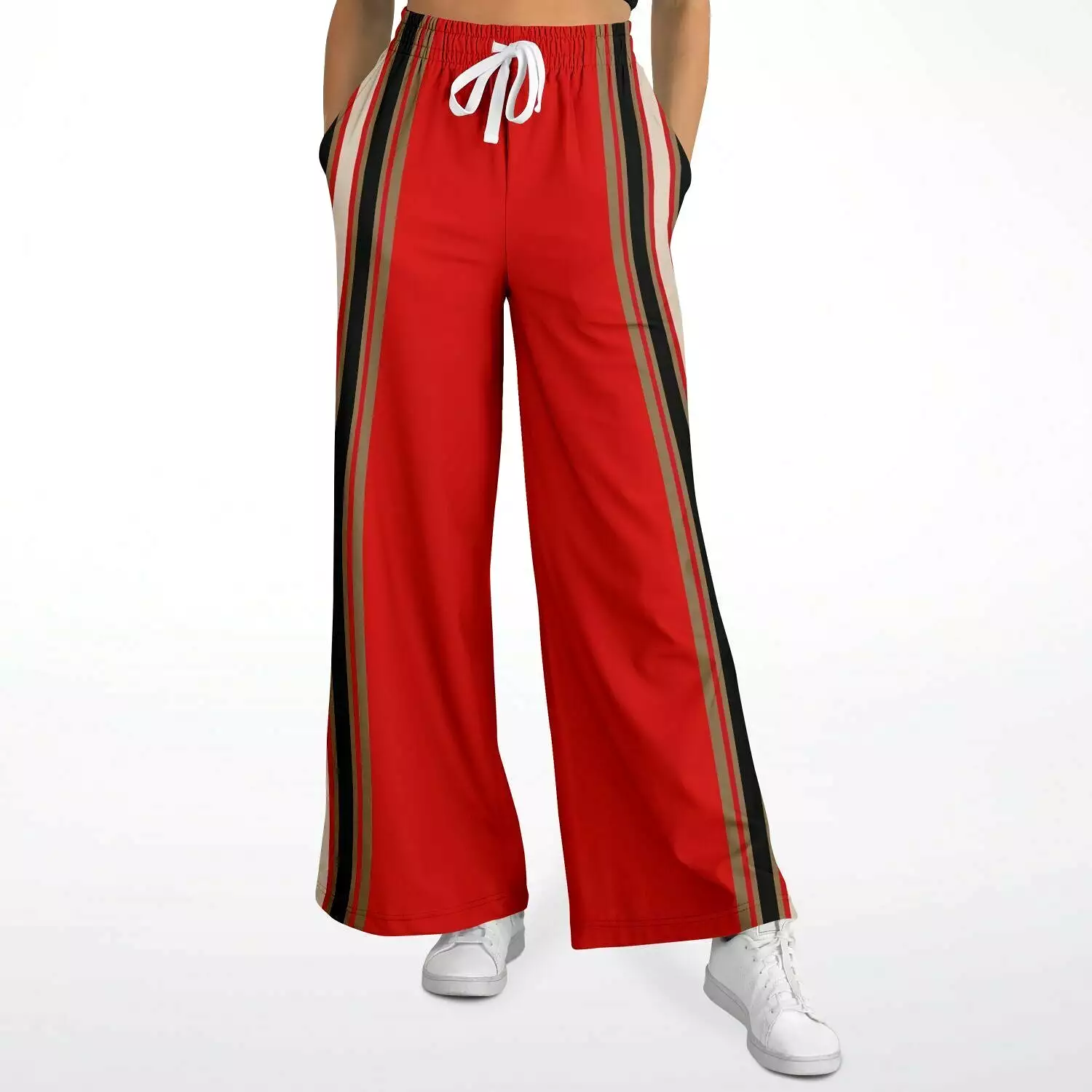 Gold Line Red Eco-Poly Stretchy Phat Bellbottoms