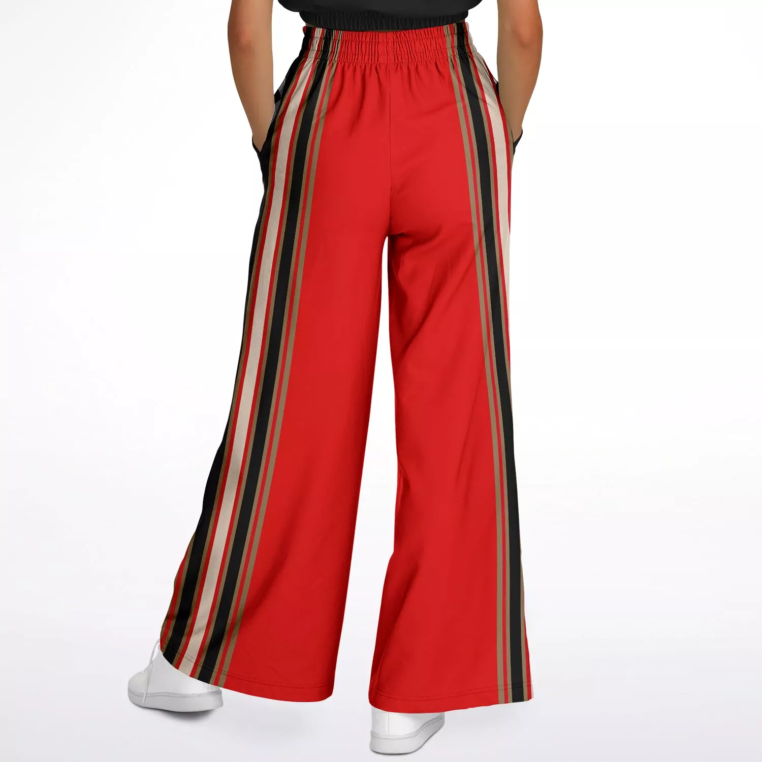 Gold Line Red Eco-Poly Stretchy Phat Bellbottoms