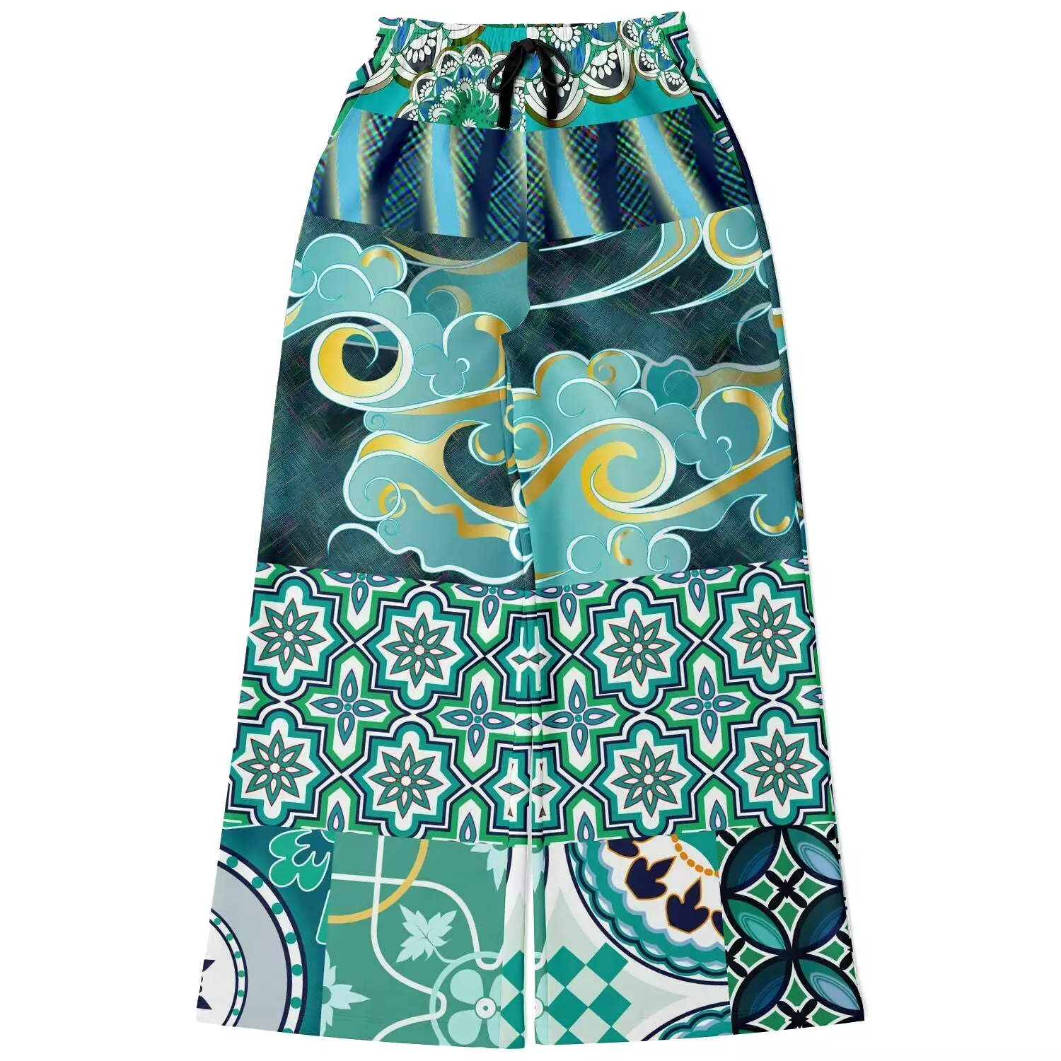 Green Meknes Eco-Poly Stretchy Phat Bellbottoms