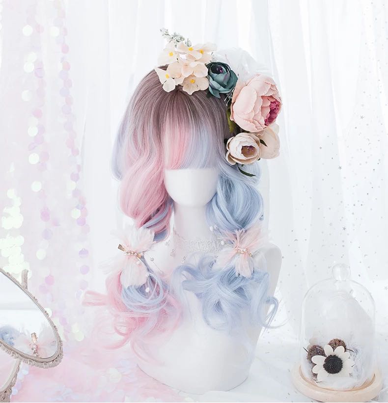 HARAJUKU LOLITA BLUE PINK MIXTURE WIG BY31087