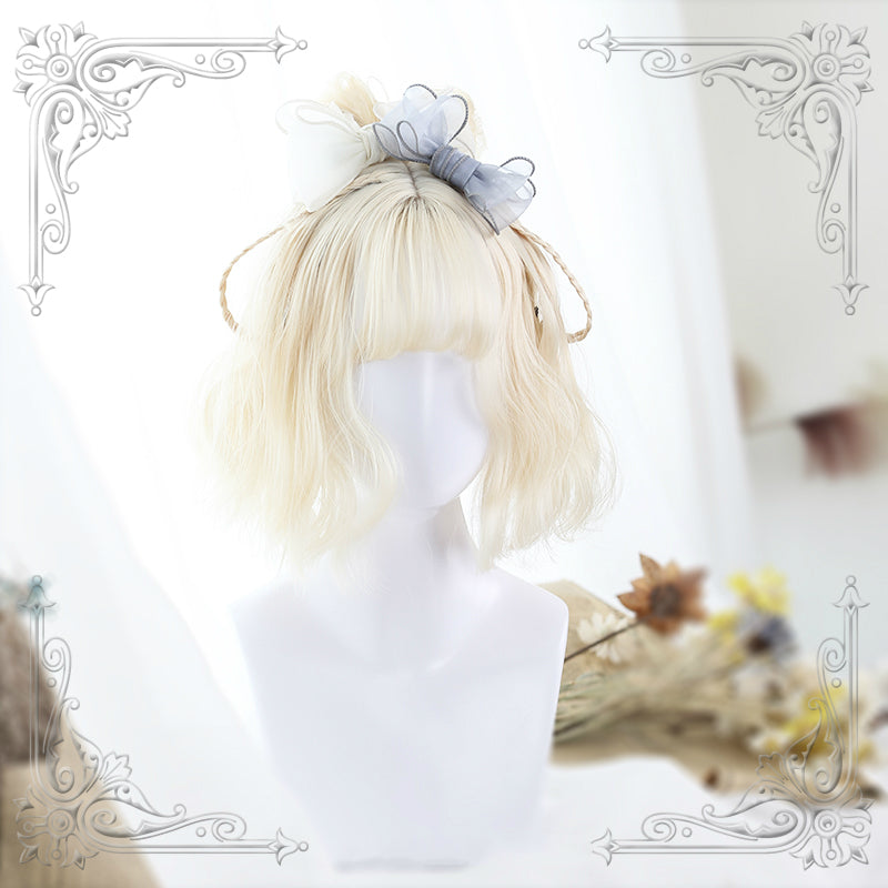 HARAJUKU LOLITA MILK WHITE SHORT CURLS WIG BY31013