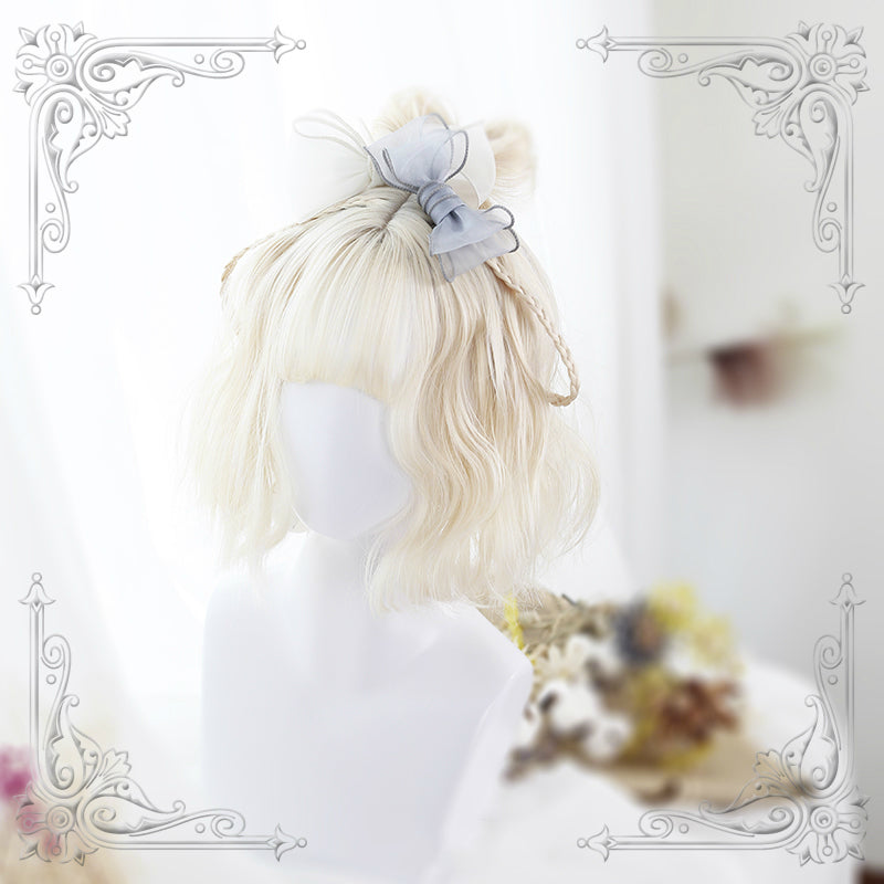 HARAJUKU LOLITA MILK WHITE SHORT CURLS WIG BY31013