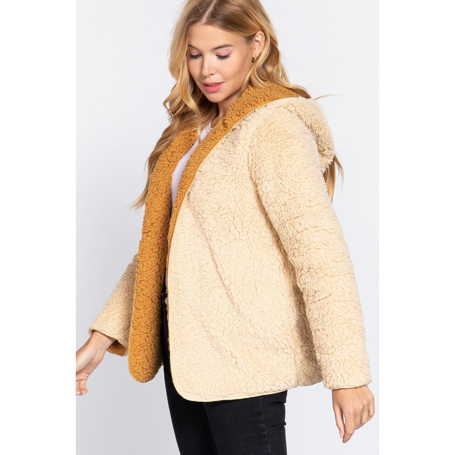 Hoodie Faux Fur Reversible Jacket