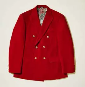 Inserch Double Breasted Velvet Peak Lapel Blazer BL502-30 Red (FINAL SALE) (SIZE S, L  ONLY)