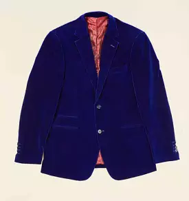 Inserch Single Breasted Velvet Blazer BL521-13 Royal Blue