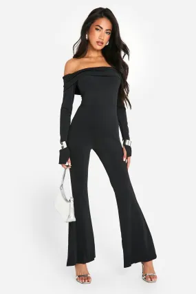 Jumpsuits | Premium Matte Slinky Bardot Jumpsuit | boohoo