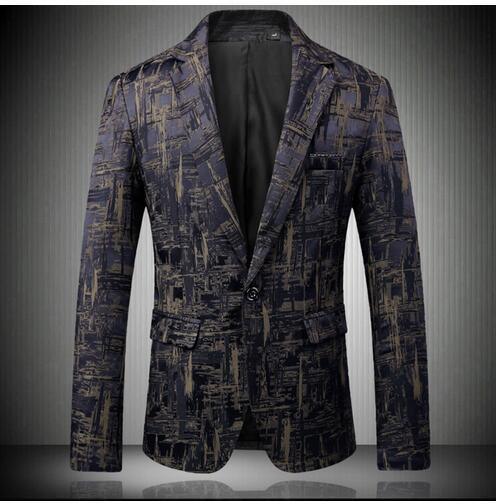 Men Blazer - Geometric Blazer