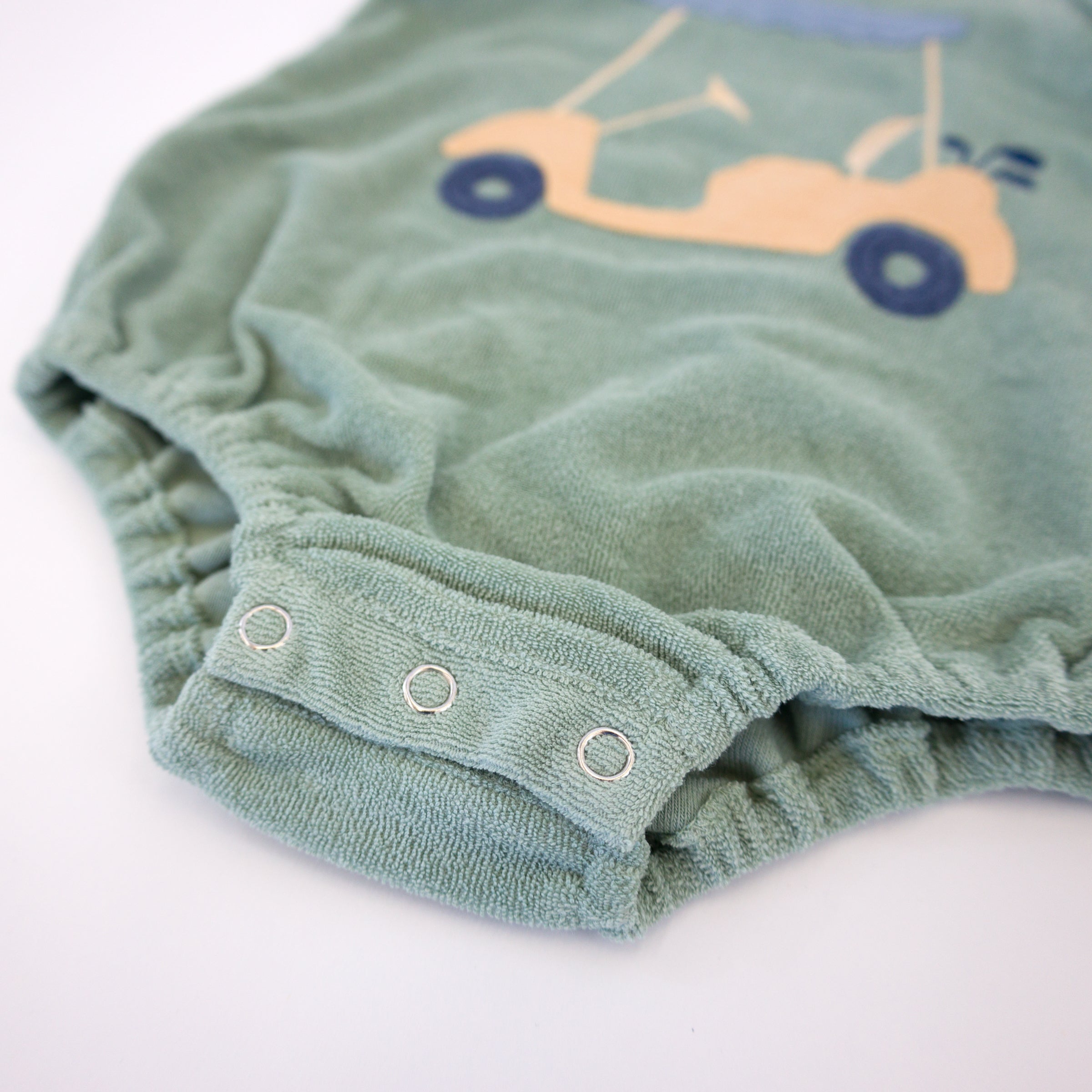 oh baby! Cotton Terry Bubble - Golf Cart Applique - Sage