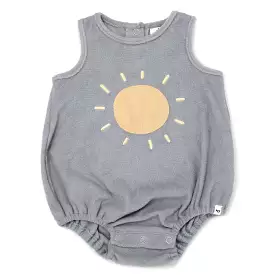 oh baby! Cotton Terry Bubble - Oatmilk Sun Terry Applique - Grey