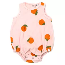 oh baby! Cotton Terry Bubble - Oranges Print - Pale Pink