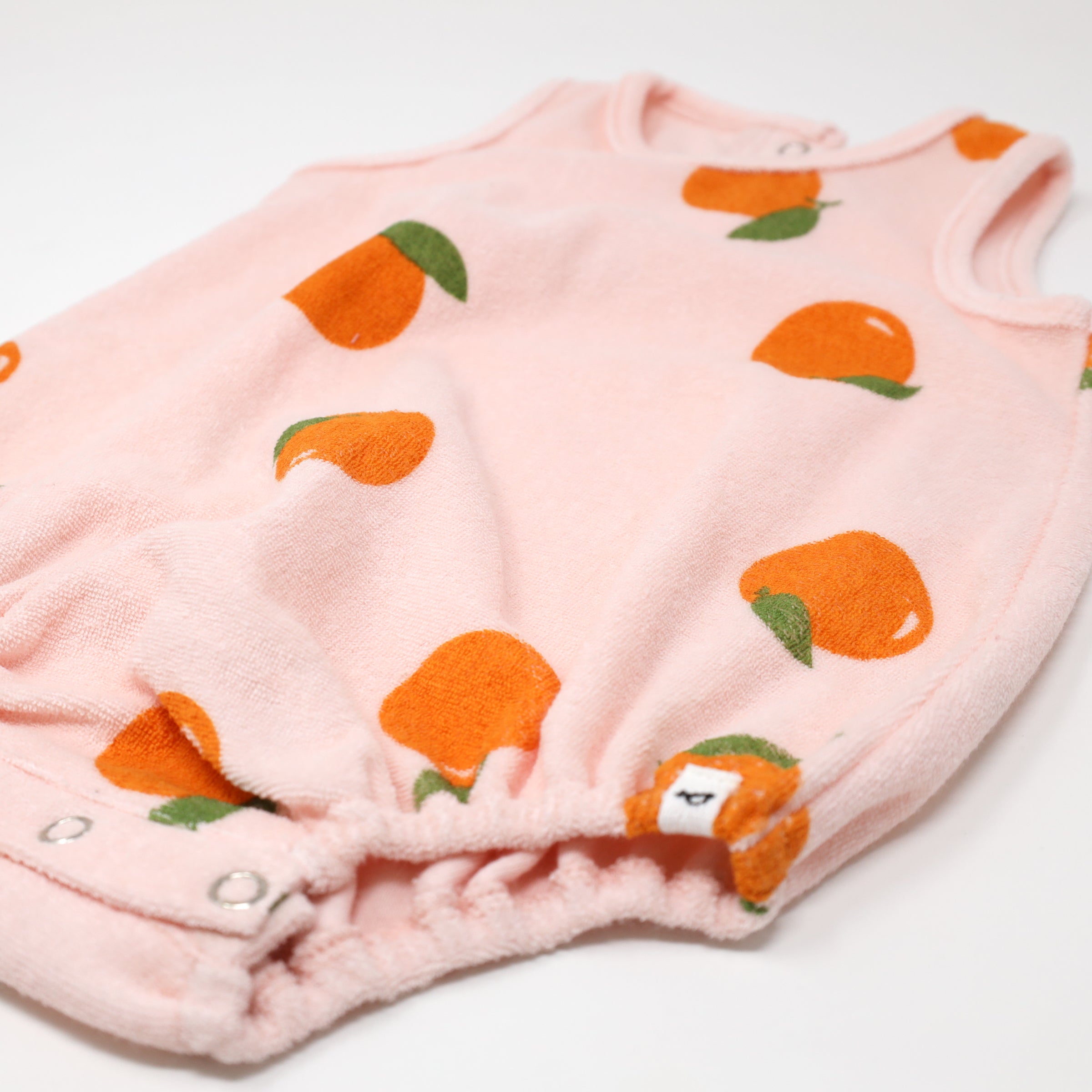 oh baby! Cotton Terry Bubble - Oranges Print - Pale Pink