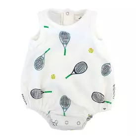 oh baby! Cotton Terry Bubble - Tennis Print - Snow