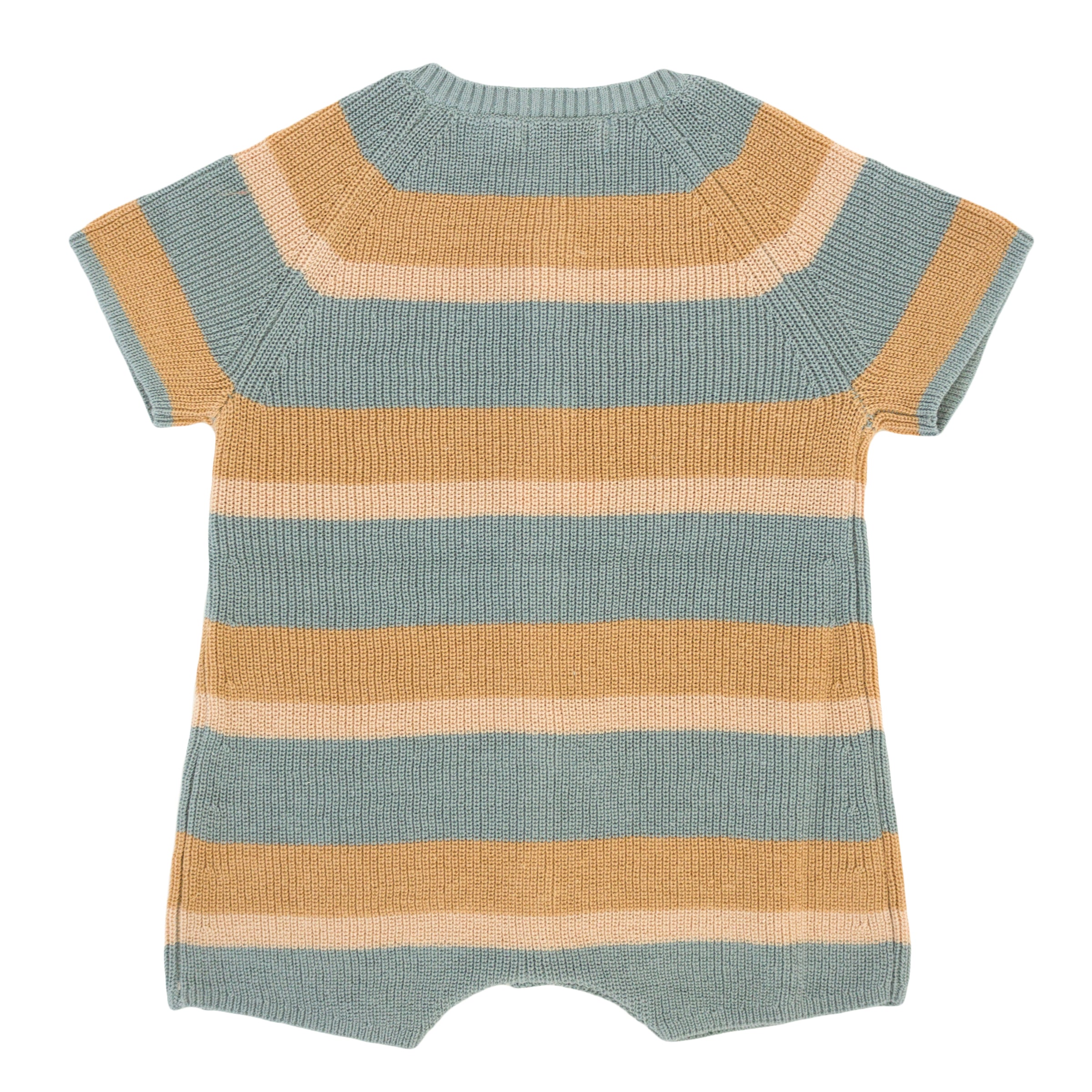 oh baby! Country Club Knitted Romper - Dusty Blue Stripe