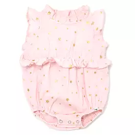 oh baby! Gauze Lola Bubble - Mini Gold Stars - Pale Pink