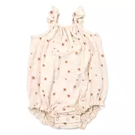 oh baby! Ruffle Strap Slub Bubble - Mini Daisies - Sand Heather