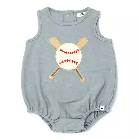 oh baby! Terry Bubble - Baseball Terry Applique - Mist Blue