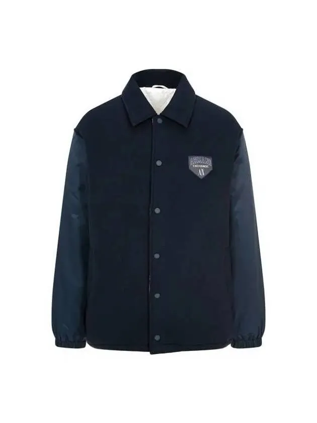 Overseas Station Season Big Chance 8 18 Men s Glitter Logo Patch Wool Panel Jacket Navy 271676