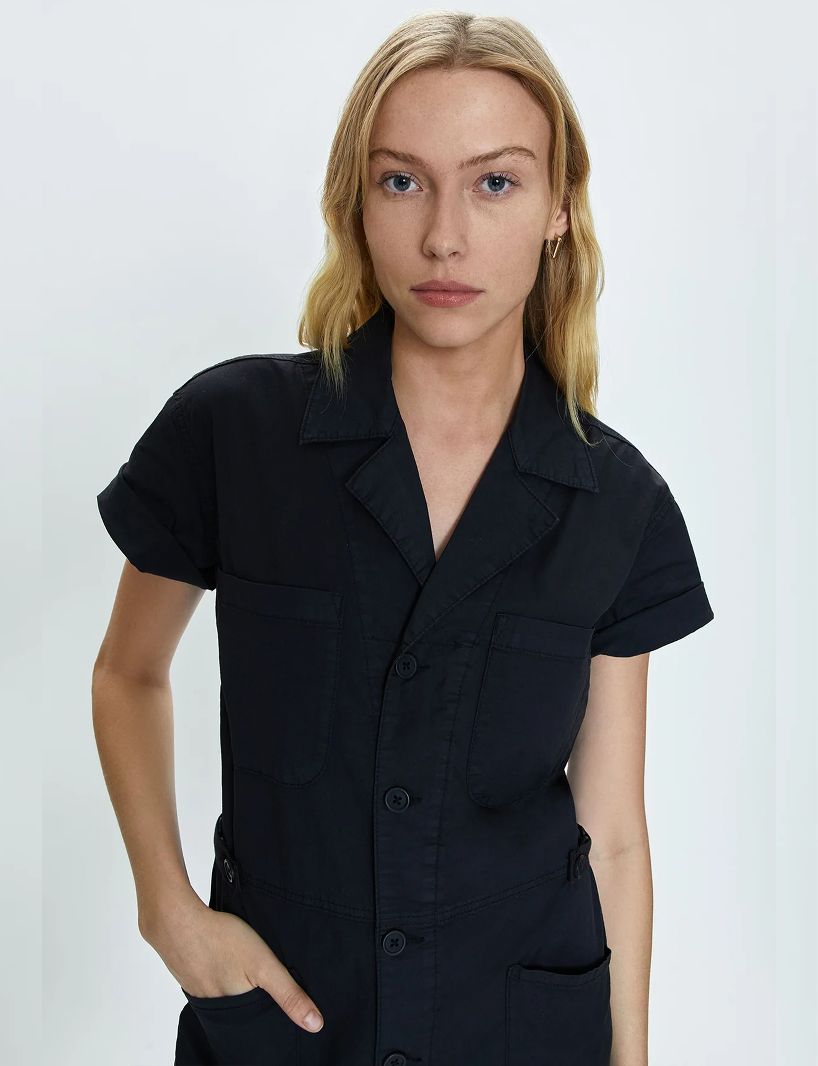 Parker Short Sleeve Romper, Fade To Black