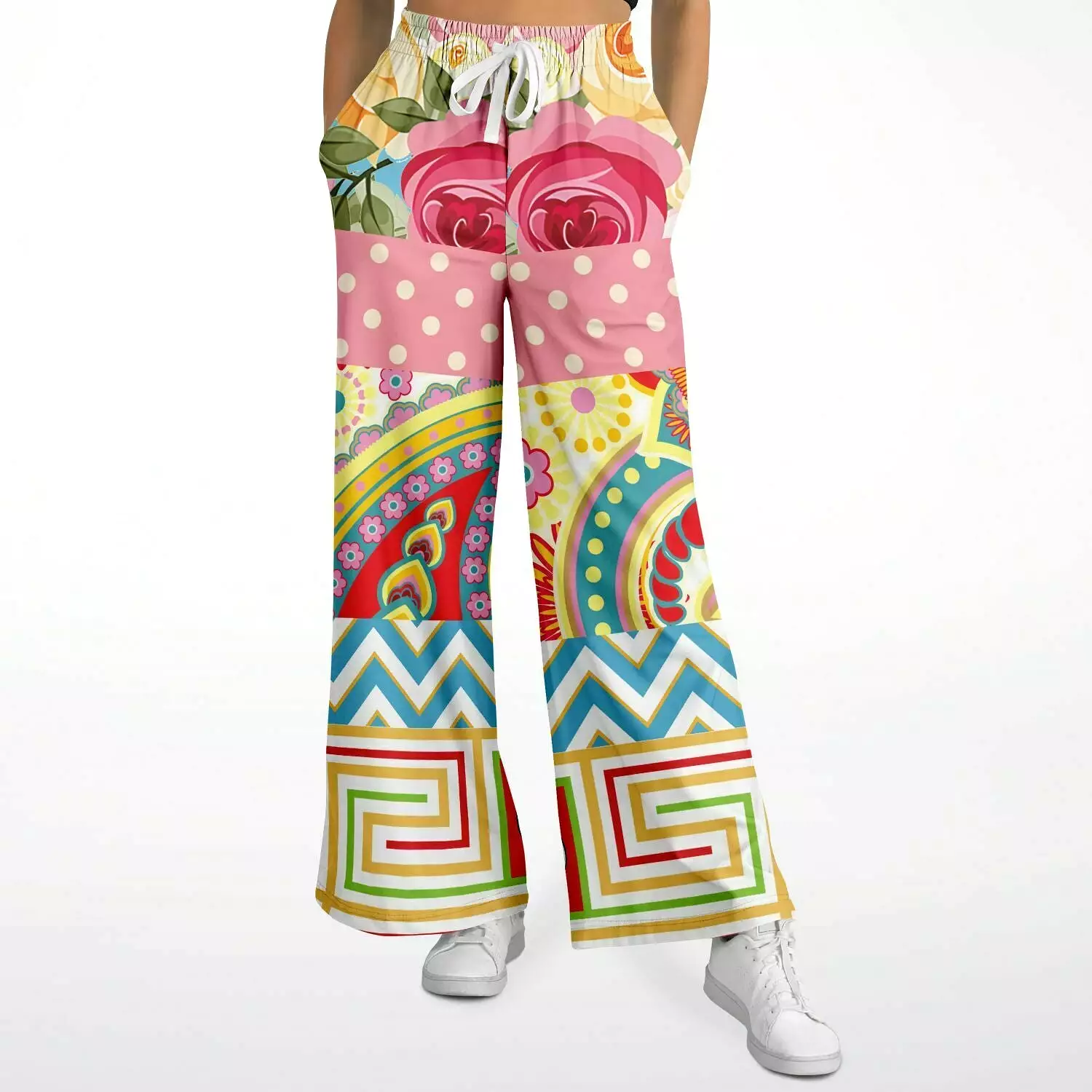 Pink Paisley Park Eco-Poly Stretchy Phat Bellbottoms