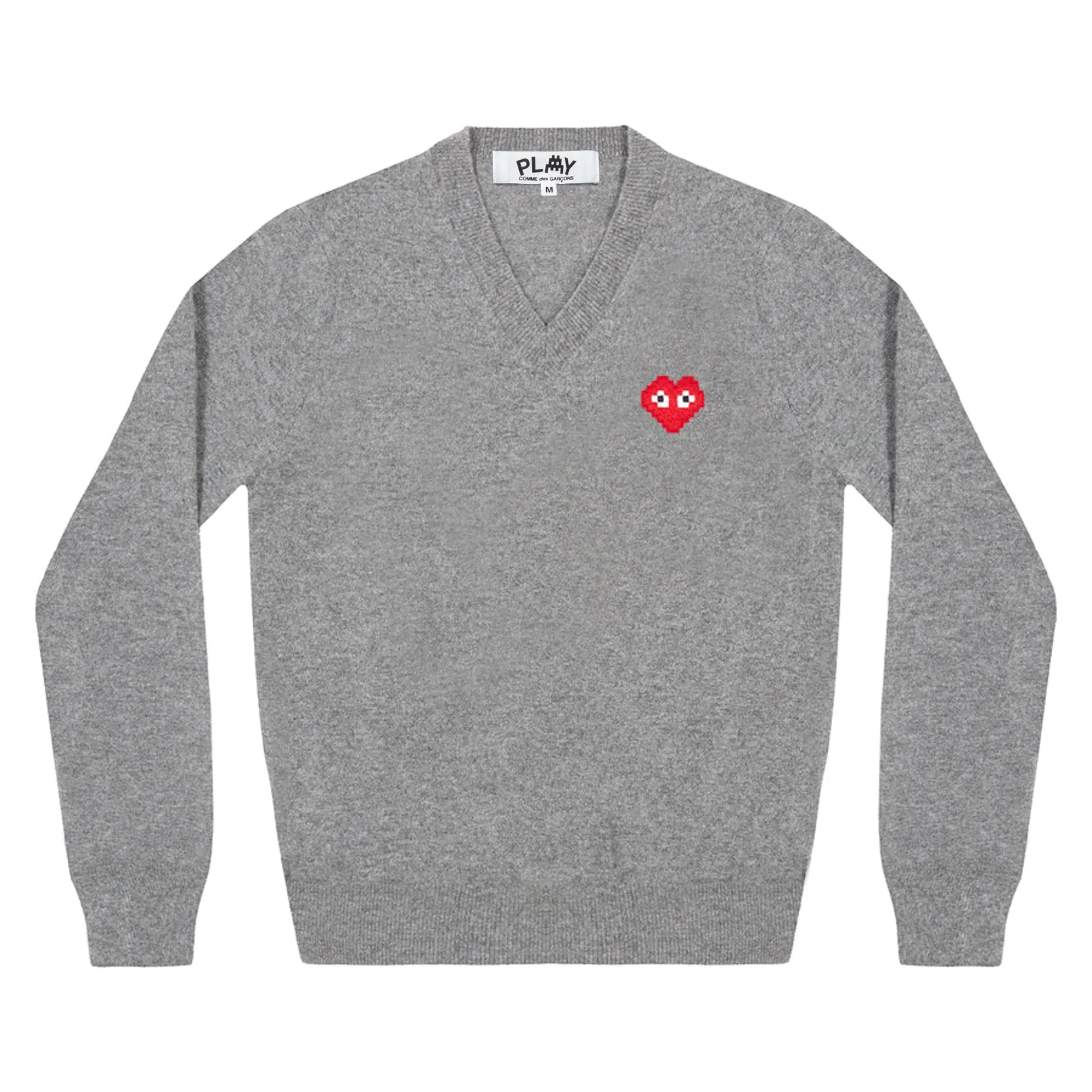 Play Comme des Garons x the Artist Invader V-Neck Sweater (Top Grey)