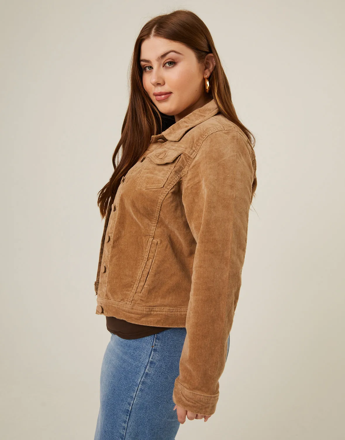 Plus Size Corduroy Jacket