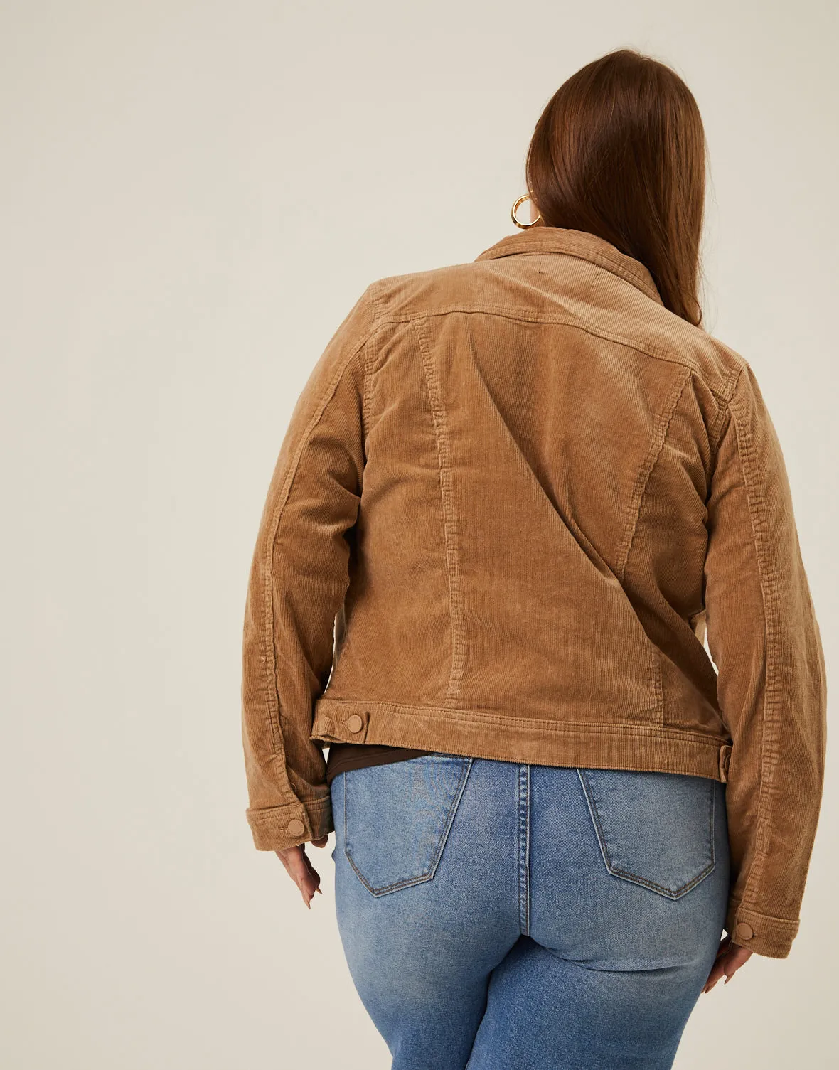 Plus Size Corduroy Jacket