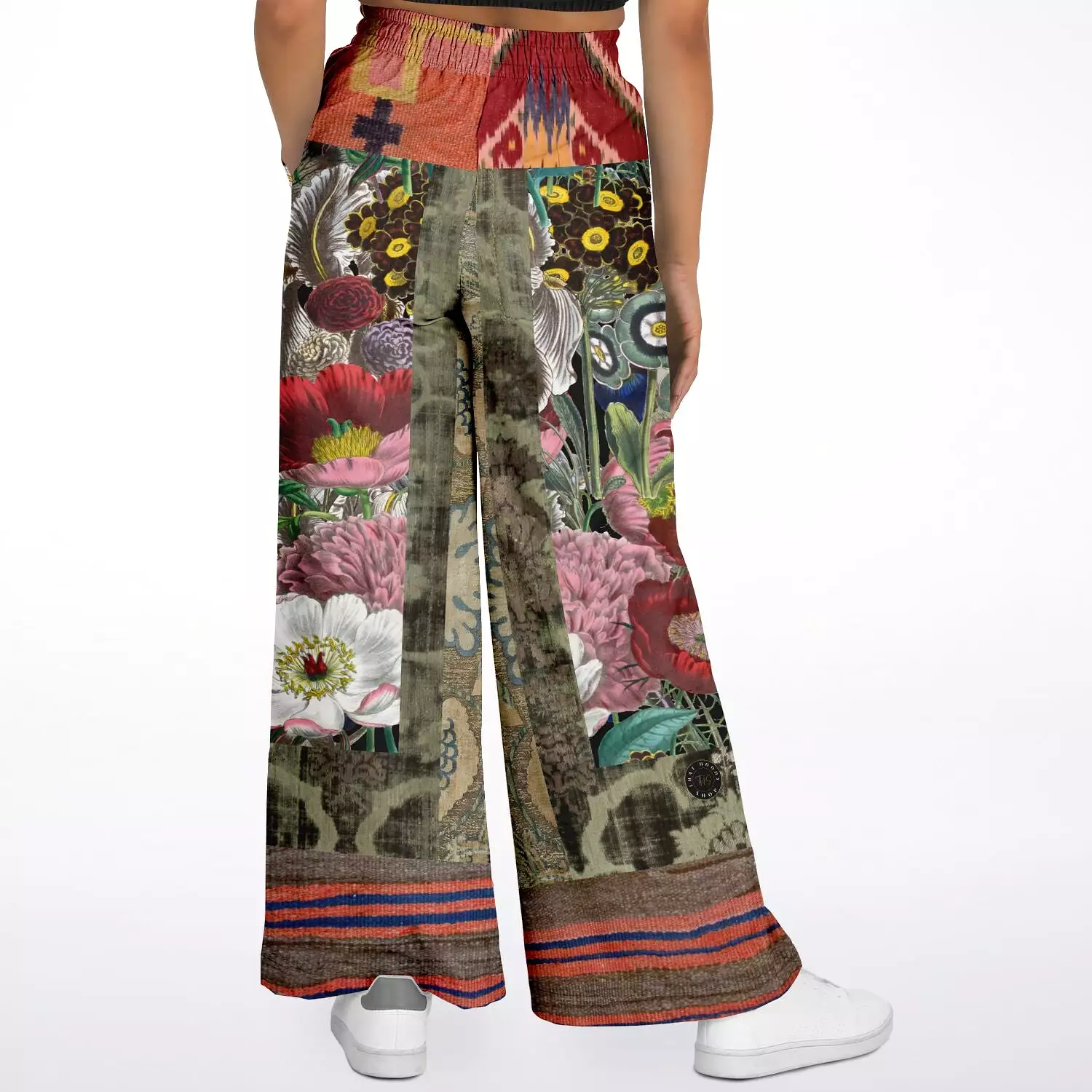 Remembering Woodstock Floral Eco-Poly Stretchy Phat Bellbottoms