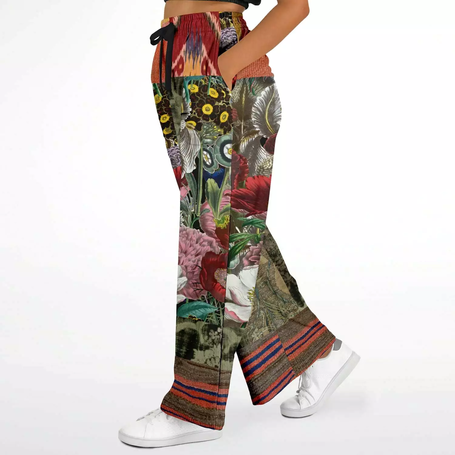 Remembering Woodstock Floral Eco-Poly Stretchy Phat Bellbottoms