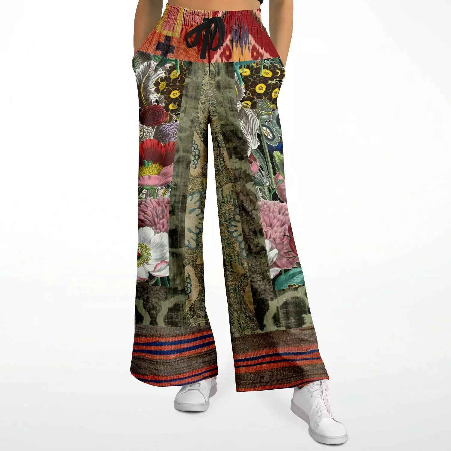 Remembering Woodstock Floral Eco-Poly Stretchy Phat Bellbottoms