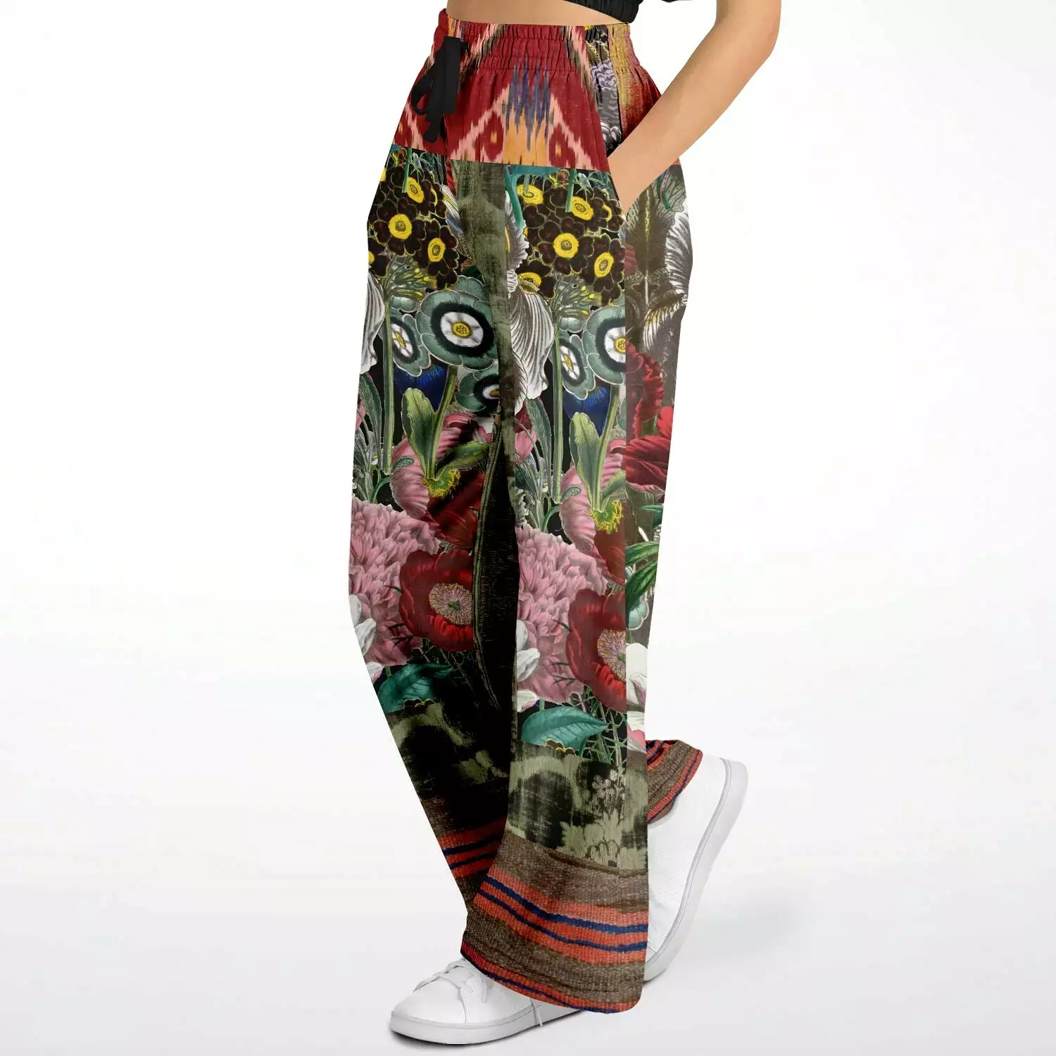 Remembering Woodstock Floral Eco-Poly Stretchy Phat Bellbottoms