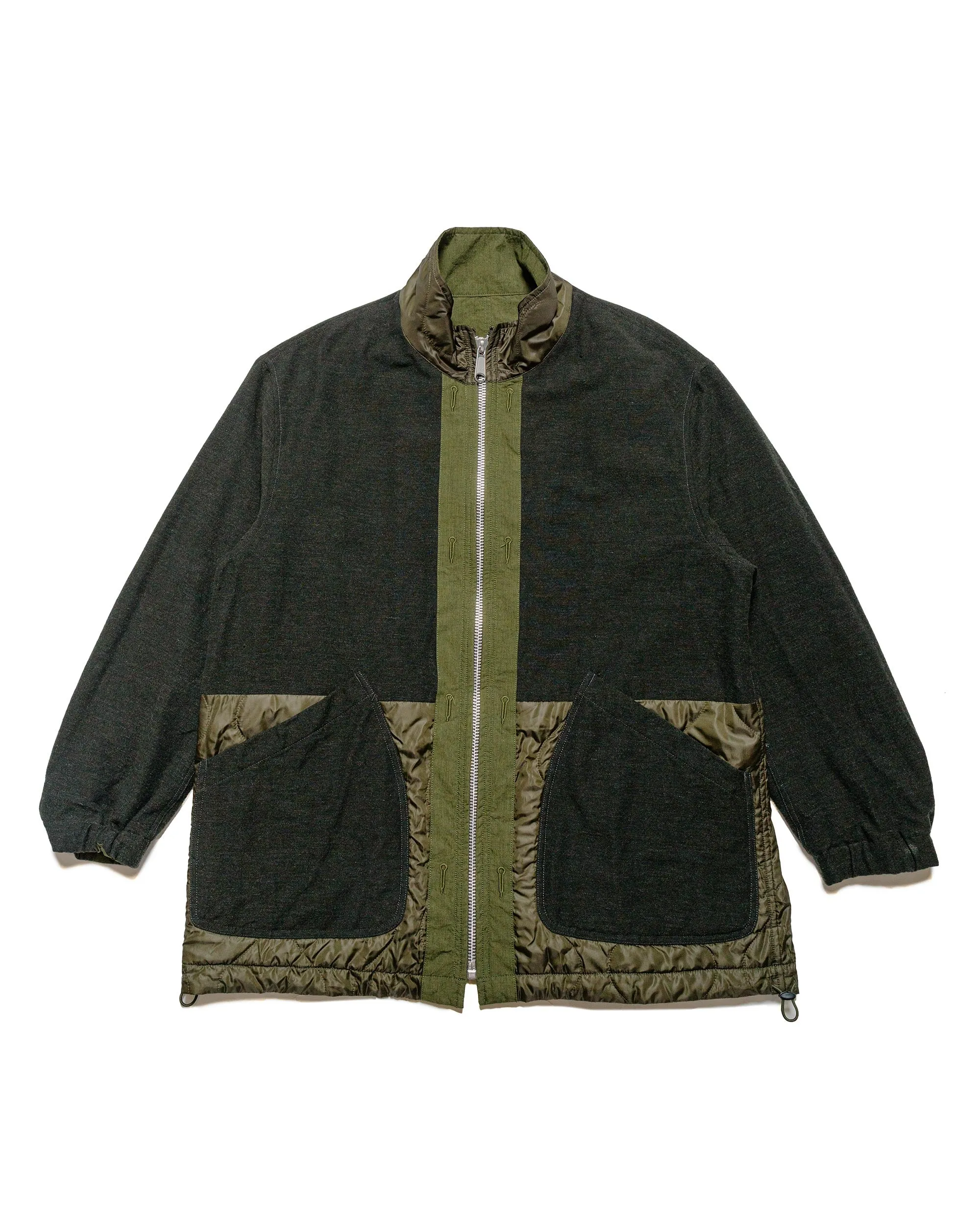 Sage de Cret High Density Cotton/Nylon Cotton/Polyester/Wool Twill Reversible Military Jacket Olive